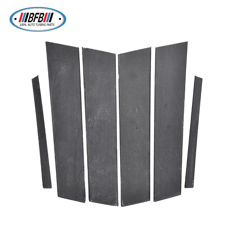 Glossy black Dry Carbon Fiber Window Middle B-Pillar Posts Trims Cover For Alfa Romeo Giulia 2016-2018