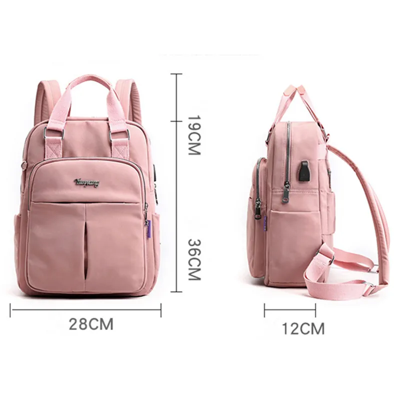 USB Charging  Women Backpack Girls Travel Backpacks High Quality BookBags Mochilas School Backpack for College Students