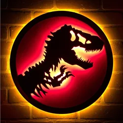 Jurassic Park LED Night Light Dragon Dinosaur Wall Lamp Furnishing Bedside Lamp Effect Light Neon Light Bedroom Home Decoration