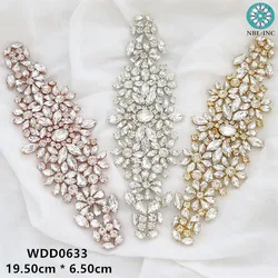 Strass cinto de casamento dourado e diamante (1 peça) acessório para vestido de noiva e casamento de cristal wdd0633