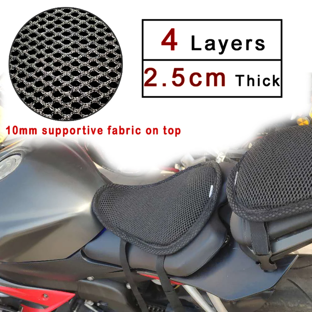 REESSOR universal Motorcycle seat cushion,summer cooling sun protection travel bikes Heightening and thickening Seat Cover