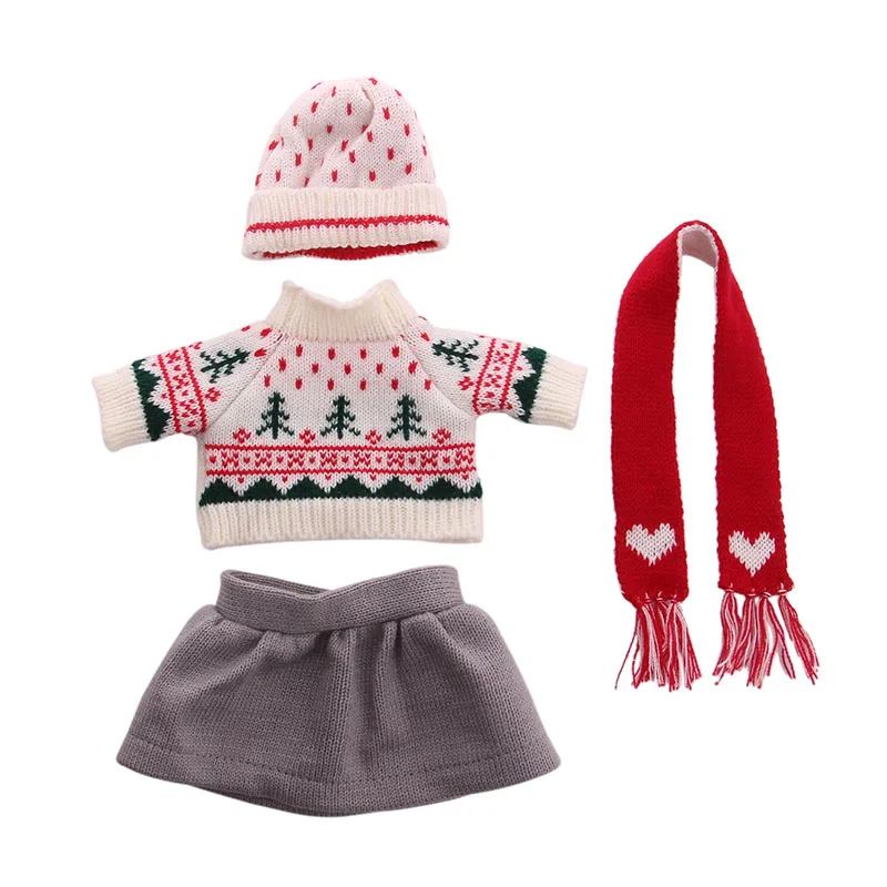 New Winter Doll vestiti per bambini serie rossa fatta a mano abito da abito di natale carino per 18 pollici American & 43Cm Reborn Baby Girl accessori