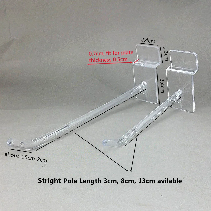 Plastic Trough Slot Plate Board Hanging Hanger Hooks Storage Commodity Products Display Rack Shelf Supermarket 100pcs