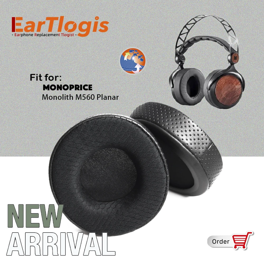 EarTlogis New Arrival Replacement Ear Pads for Monoprice Monolith M560 PLANAR Headset Earmuff Cover Cushions Earpads