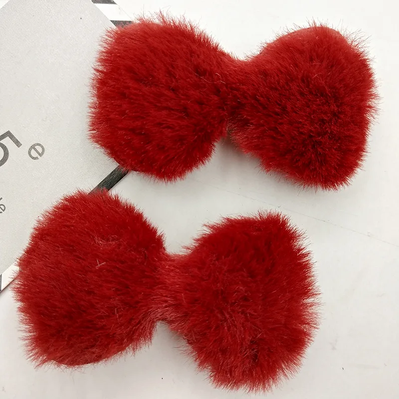 Appliques imbottite in peluche Bowknot, decorazione copricapo, accessori per capelli fai da te, 5.8x3.5cm, 36 pz/lotto