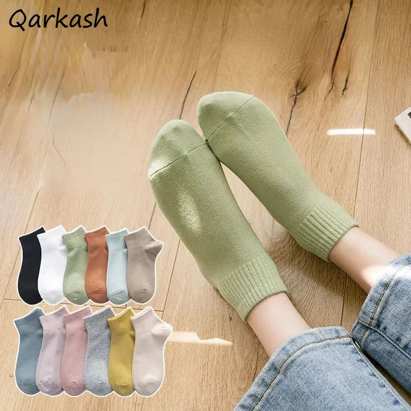 Socks Women Minimalist Leisure All-match Solid College Daily Spring Summer Various Colors Ladies Teens Popular Hot Sale Classic