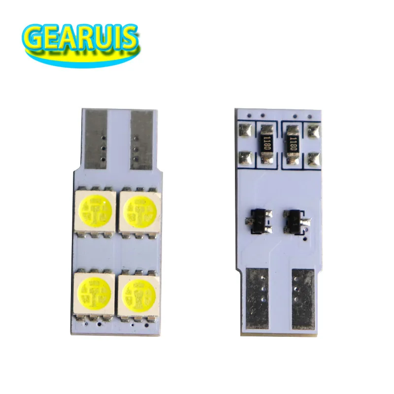 

100pcs T10 LED 4 Smd 5050 W5W 194 Non polar Led Car Door Light Bulbs Side Wedge Tail Parking led Cold White 12V