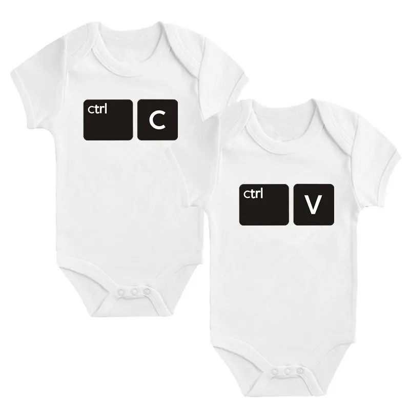 Ctrl C Crtl V Twins Clothes Twin Announcement Gifts for Twins Baby Shower Gift for Boys Girls Identical Twins Bodysuits Wear