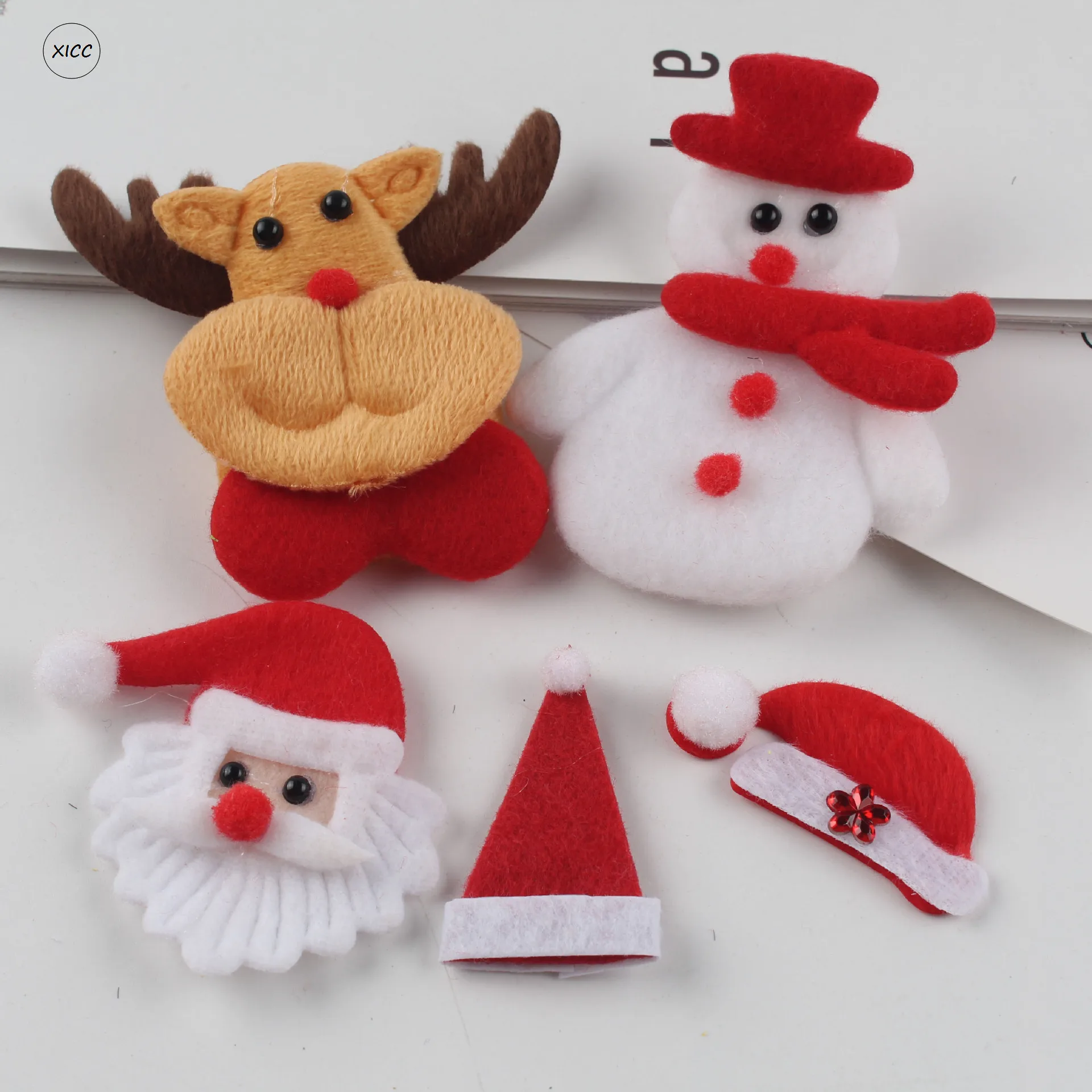 XICC Lovely Christmas Holiday Non-Woven Felt Fabric Snowman Hat Deer Cartoon Handmade DIY Craft Funny Christmas Tree Decoration