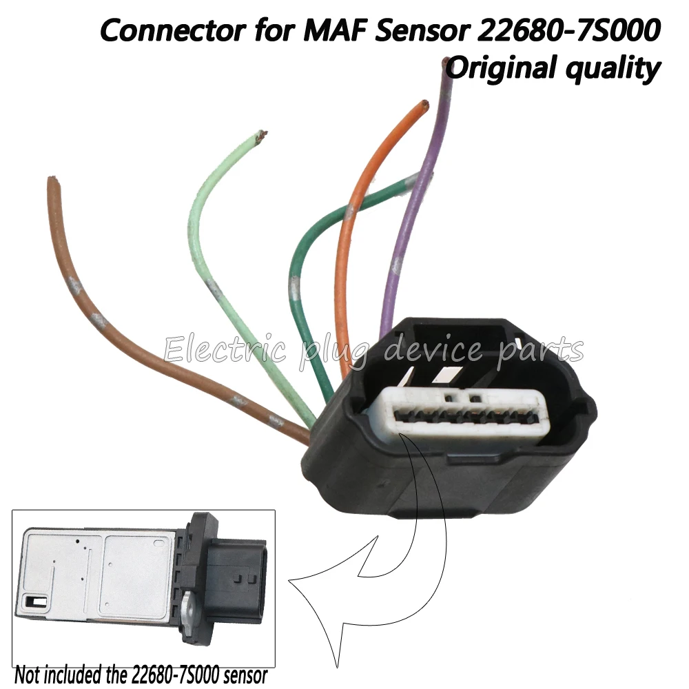 MAF Air Flow Sensor Connector Plug Pigtail Harness for Infiniti Nissan 22680-7S000 226807S000 22680-7S00A 22680-AW400 AFH70M-38