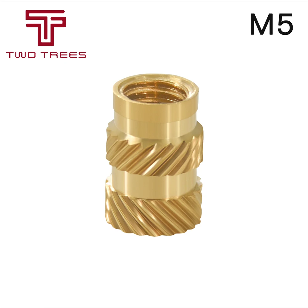 Mellow Brass Hot Melt Inset Nuts Heating Molding Copper Thread 3D Printer SL-type Double Twill Knurled Injection Brass Nut