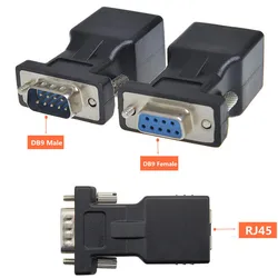 DB9 RS232 female/male to RJ45 network adapter, COM port to Cat5e/6 LAN Ethernet port converter, DB9 serial female to RJ45 female