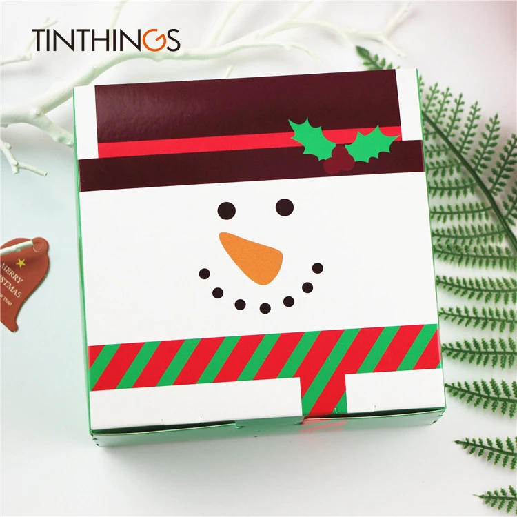 

100PCS Gift Box Packaging Christmas 2020 Handmade Diy Biscuits Snacks Xmas Boxes Cookie Cupcake Gift Christmas Decoration