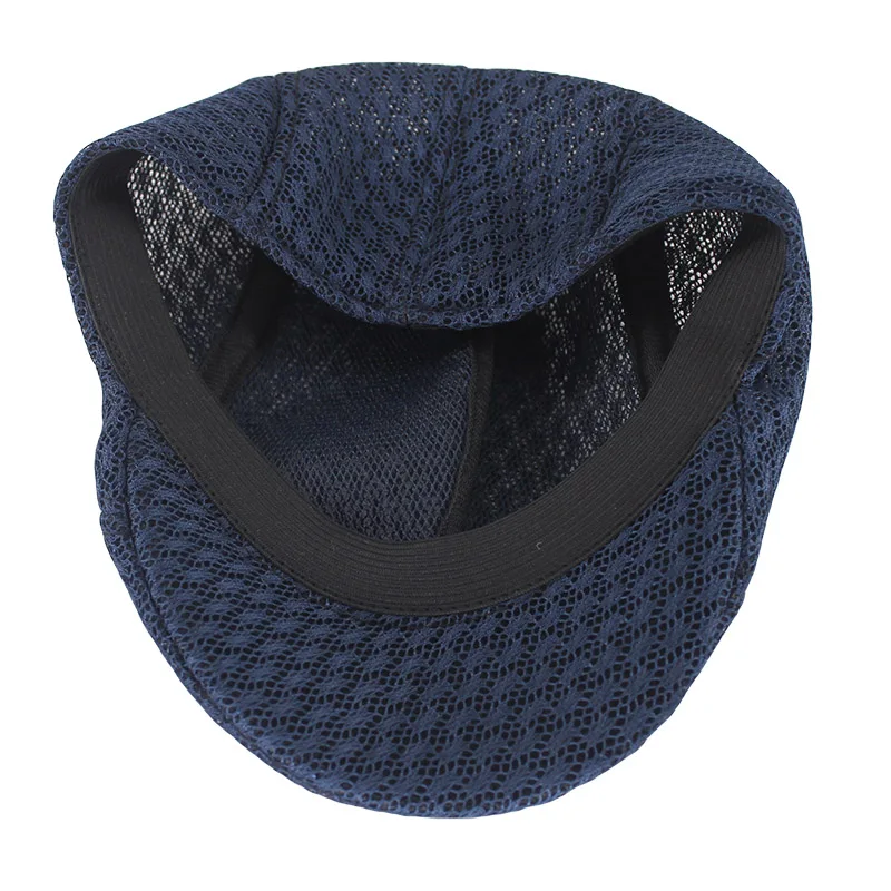 New Fashon Men Summer Beret Cap For Unisex Ventilation Grid Male Caps Casual Comfortable Beauty Solid Adult Hat Cap