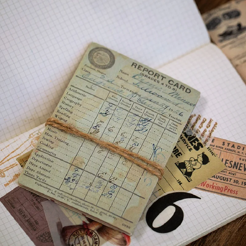 30Pcs Ticket Stempel Serie Kleur Handbook Sticker Retro Briefhoofd Reizen Notebook Sticker Leuke Briefpapier