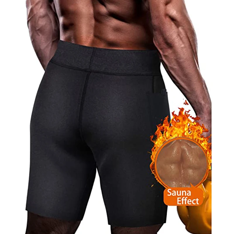 Men Sweat Sauna Pants Thermo Slimming Thigh Shaper Tummy Control Shorts High Waist Slimming Underwear Neoprene Body Shaper Sport