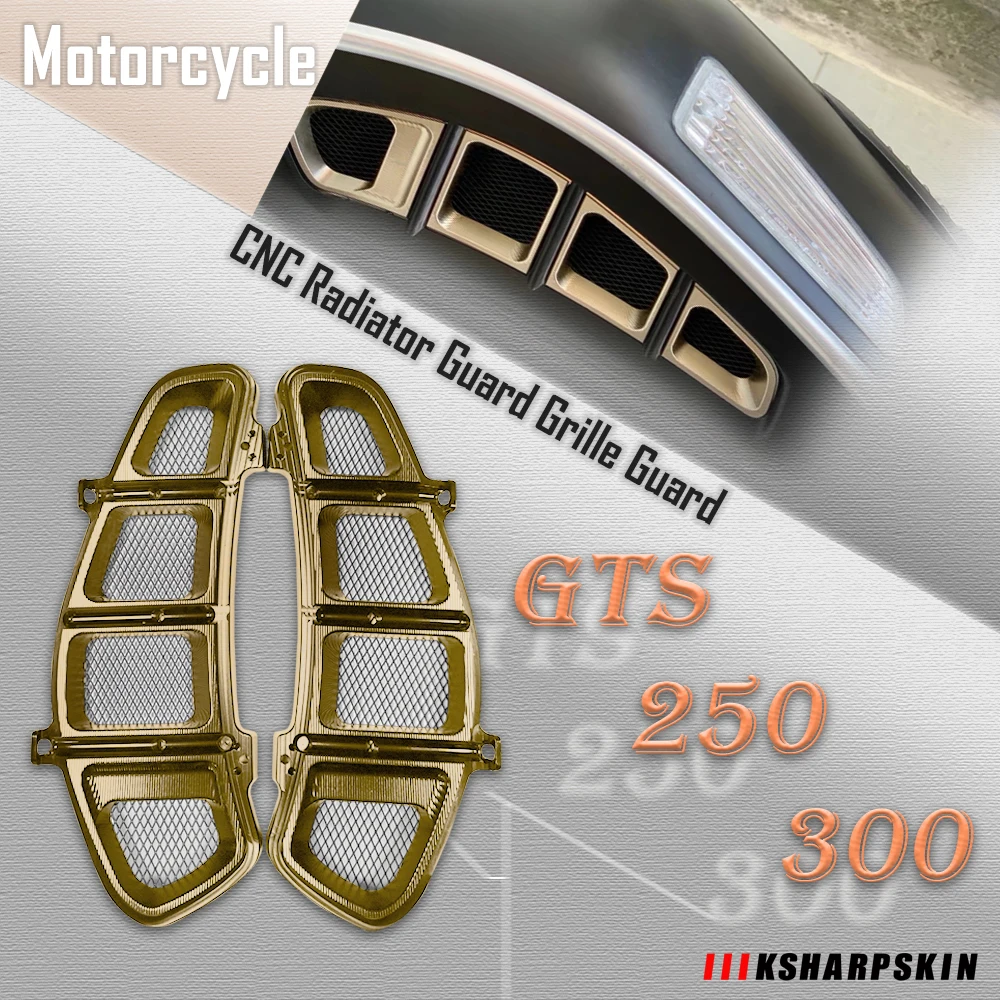 Pair Motorcycle For VESPA GTS 250 300 2013-2020 CNC Radiator Guard Protector Cover Grille Grid ventilation cooling of front body