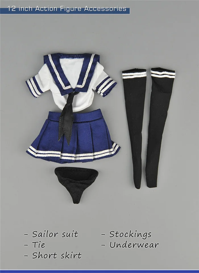 1/6 Scale Figures Clothes Accessories Student Sailor Suit For 12" Action Figure Doll Fits Seamless Body,No head & body A0559