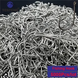 Fish Hooks 5000pcs 3#-15# Eyed/Flat Circle Jig Head Fishhooks Barbed Fishing Hook Tackle Accessories Wholesale Bulk Pesca