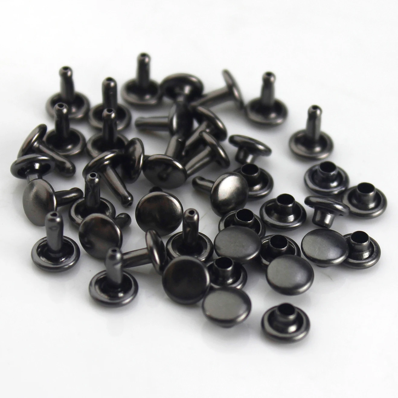 100sets 6/8 mm Brass Double Cap Rivets Studs High-quality Round Rivet for Leather Craft Bag Belt Clothing Shoes Decor