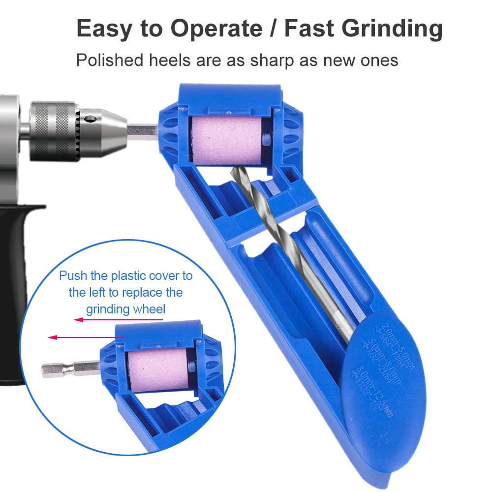 Portable Drill Sharpener Twist Drill Bit Sharpening Machine 2-12.5mm Grinding Bit Repairer Corundum Grinding Wheel Tool