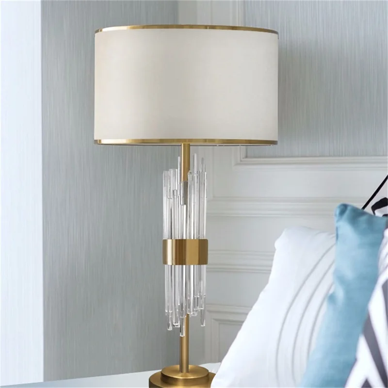 WPD Table Lamp Contemporary LED Crystal Gold Desk Lighting Decorative for Home Bedroom