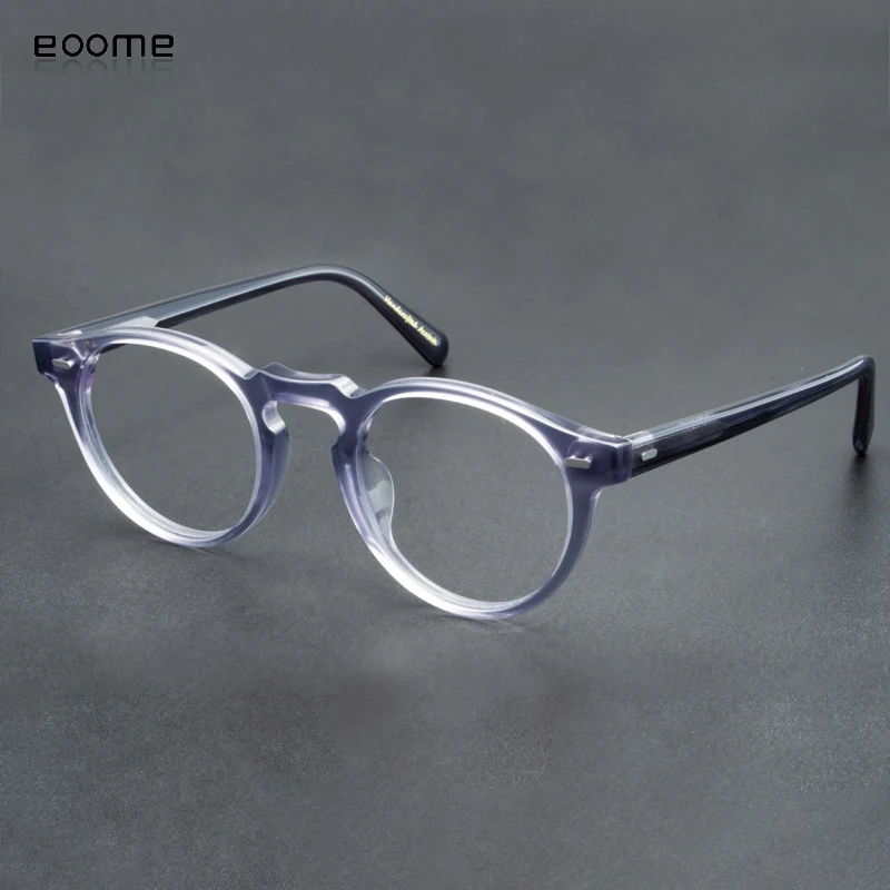 Eoome Progressive Glass Men Women Round Retro Small Frames Acetate Vintage Korea Style Eyewear Myopia Glasses Imported Acetate