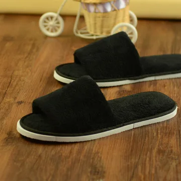 Thick sole non-Disposable Unisex Slippers Hotel Travel Spa Portable Slippers Home Guest Indoor Cotton Fabric Slipper Coral Soft