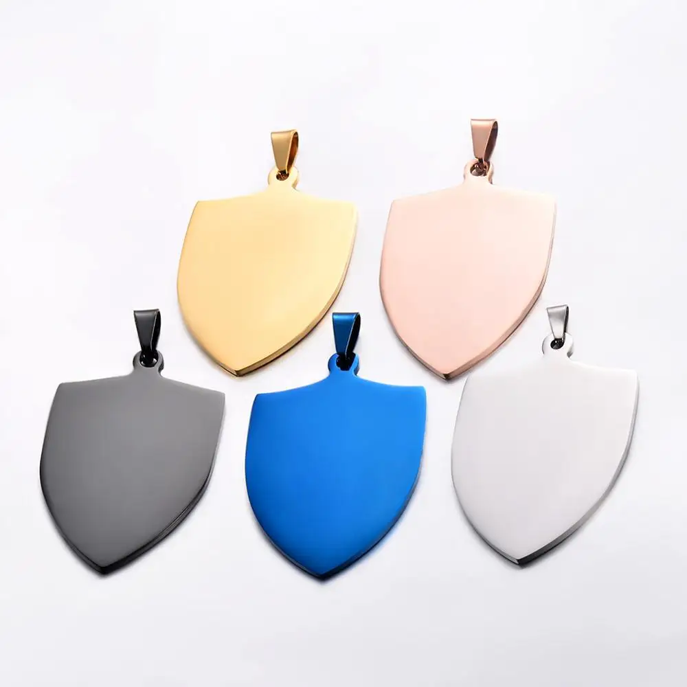 3pcs Stainless Steel Military Army Pendant for Custom Engraving  Dog Tag Wholesale Shield Shape Necklace Jewelry Accessories