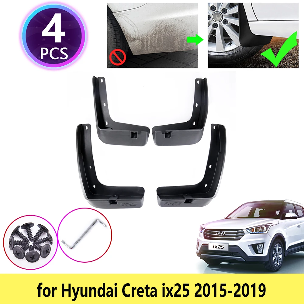 

Для Hyundai Creta ix25 2015 2016 2017 2018 2019 4 шт Брызговики облицовка автомобильные аксессуары