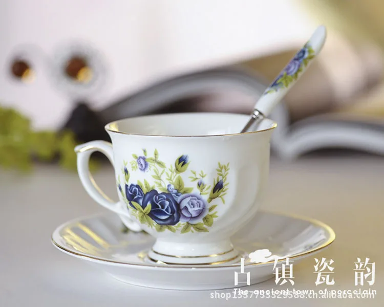 Jingdezhen European coffee set bone china coffee cup plate Spoon Set Coffee Cup