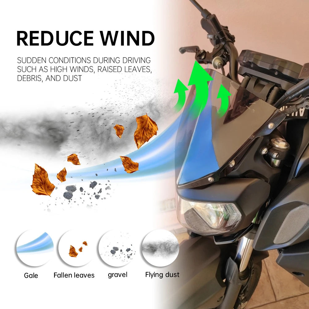 Windshield Windscreen For YAMAHA MT07 FZ07 MT09 FZ09 Motorcycle Accessories Wind Deflectors Parabrisas MT-07 FZ-07 FZ MT 07 09