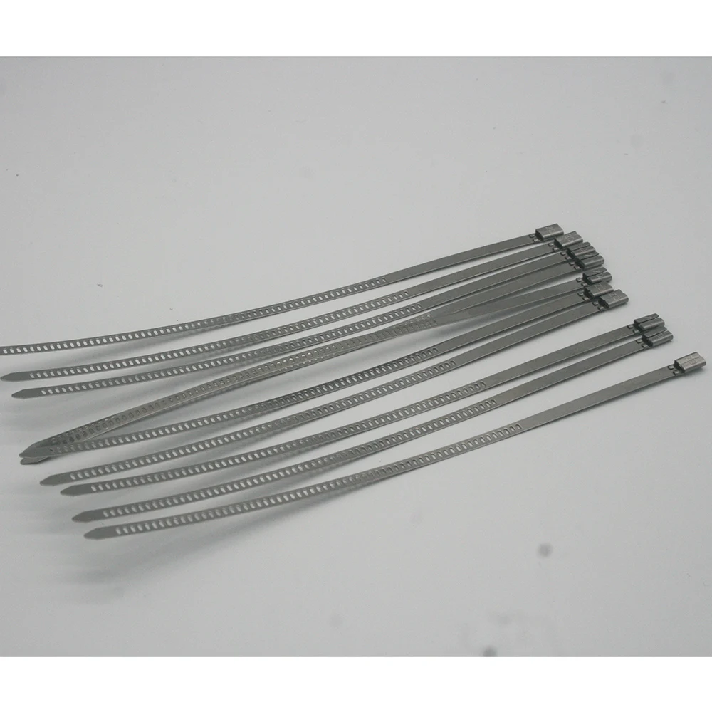 10PCS STAINLESS STEEL METAL CABLE TIES TIE ZIP WRAP EXHAUST HEAT STRAPS INDUCTION PIPE  cable tie stainless steel
