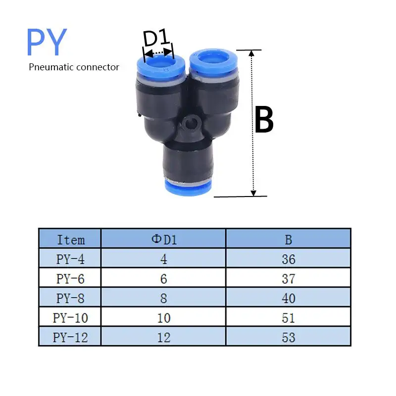 Pneumatic fittings PY/PU/PV/PE/HVFF/SA Air water pipes and pipe connectors direct thrust 4 to12mm plastic hose quick couplings
