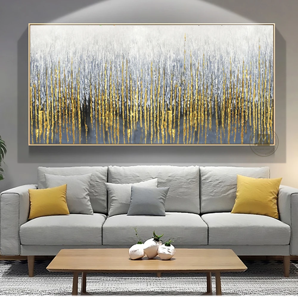 

Abstract wall painting on canvas modern art decorative pictures for living room wall lienzos cuadros decorativos golden handmade