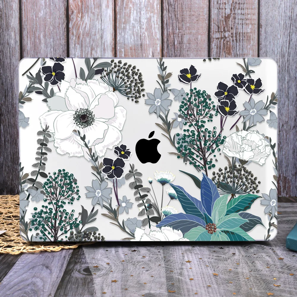 Пластиковый твердый чехол с цветочным принтом для MacBook 2023 Air 13 Pro 14 13 15 16 дюймов A2779 2780 A2338 A2289 A2179 A2337, чехол для клавиатуры
