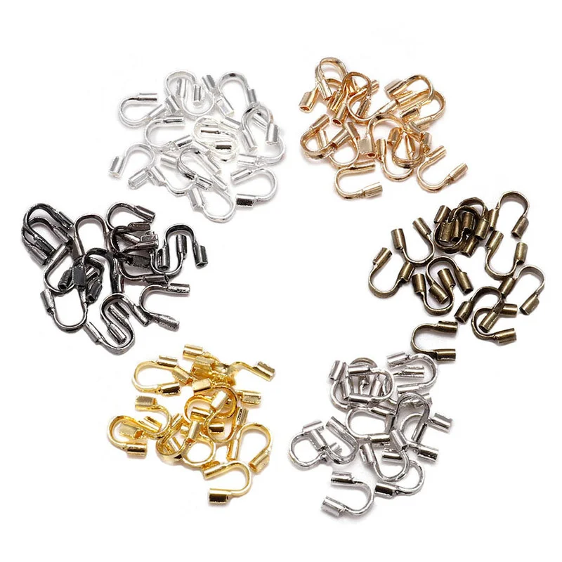 100pcs/lot 4.5x4mm Wire Protectors U Shape Accessories Clasps Connector For Jewelry Making Wire Guard Guardian loops Accessories