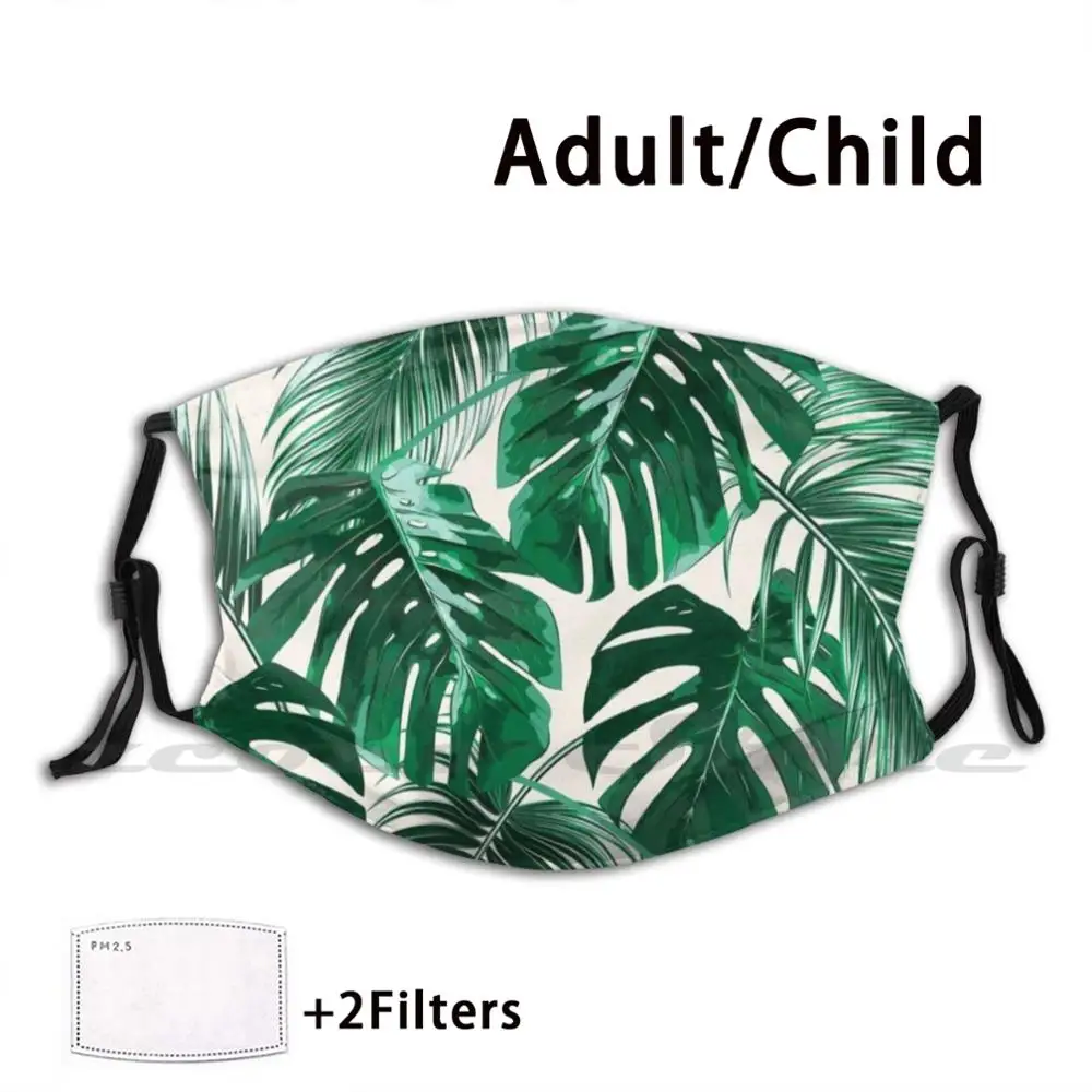 

White Palm Leaves Mask Mask Adult Child Washable Pm2.5 Filter Logo Creativity Palm Palms Plant Plants Banana Leaves Coconut