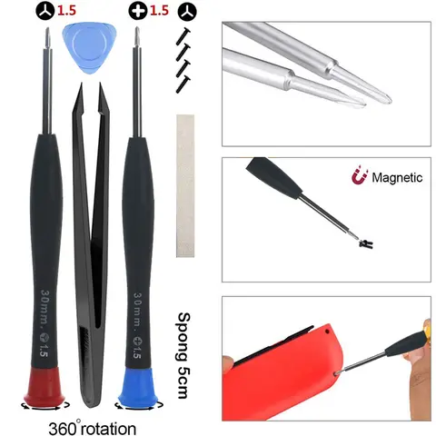 Upgrade Tools for Joy Con 1.5Y Tip Triwing Tri-point Screwdriver Set for Nintendo Switch JoyCon Repair Tools w/Conductive Sponge