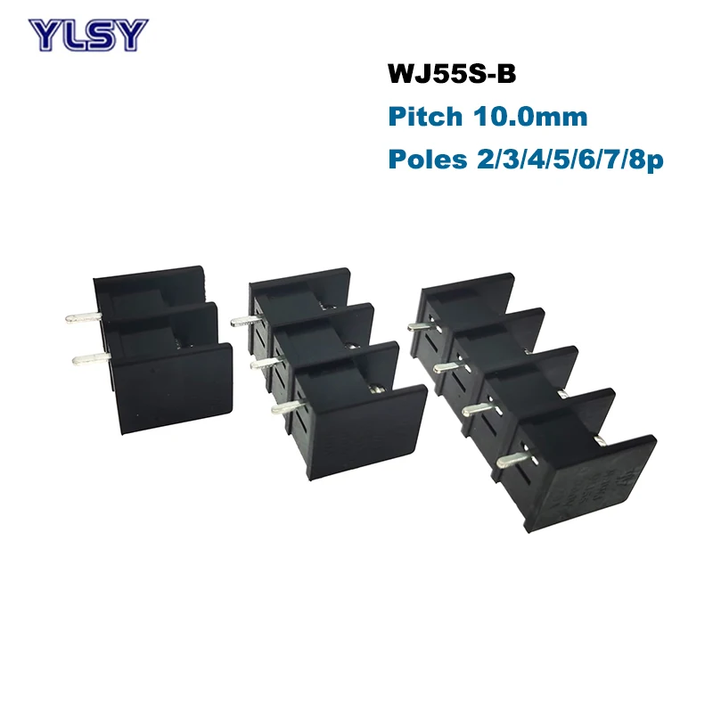 10Pcs Barrier Screw PCB Terminal Block Pitch 10mm Straight 2/3/4/5/6/7/8P Morsettiera 55S-B Wire Cable Connector Bornier  20A