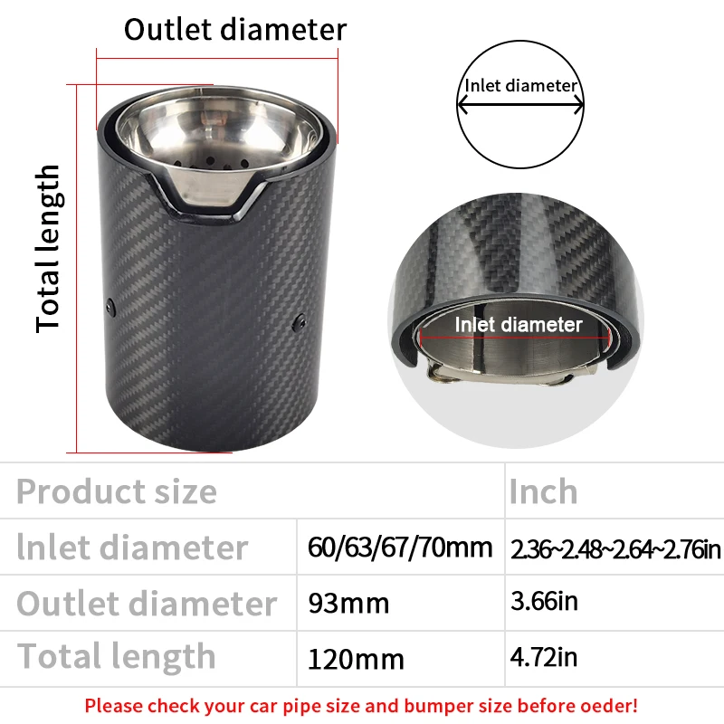 1 PCS Carbon Fiber Exhaust Tip for BMW Series Muffler Pipe Modification Car Accessories stainless Tail Tips Decoration