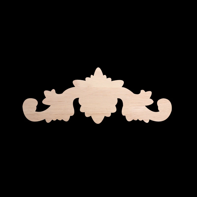 Wood Carved Decal Corner Applique Frame for  Vintage Unpainted European Home Wall Cabinet Door Decorative Wooden Miniature Craft