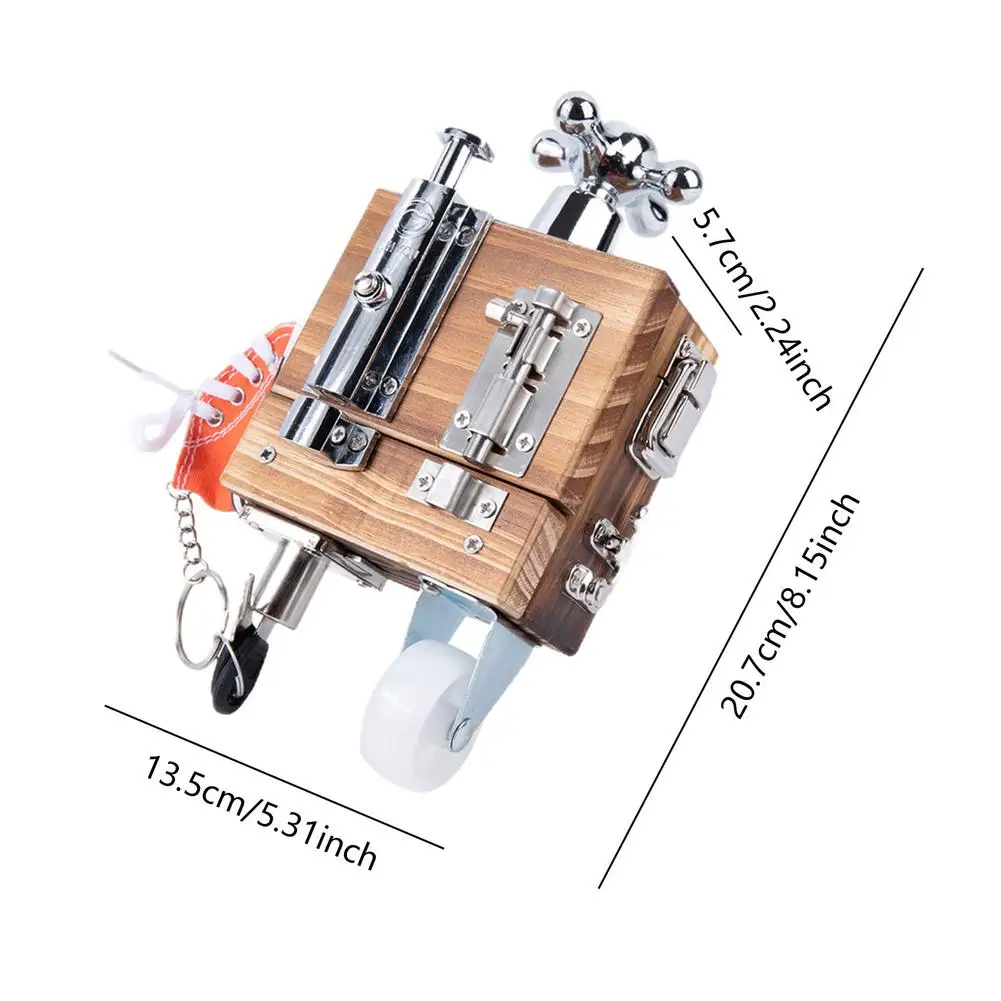 1Pc กิจกรรม Busy Cube สำหรับเด็กล็อคกล่อง Busy Board เด็ก Travel Toy Montessori การศึกษาเรียนรู้ทักษะชีวิต Sensory บอร์ดของเล่น