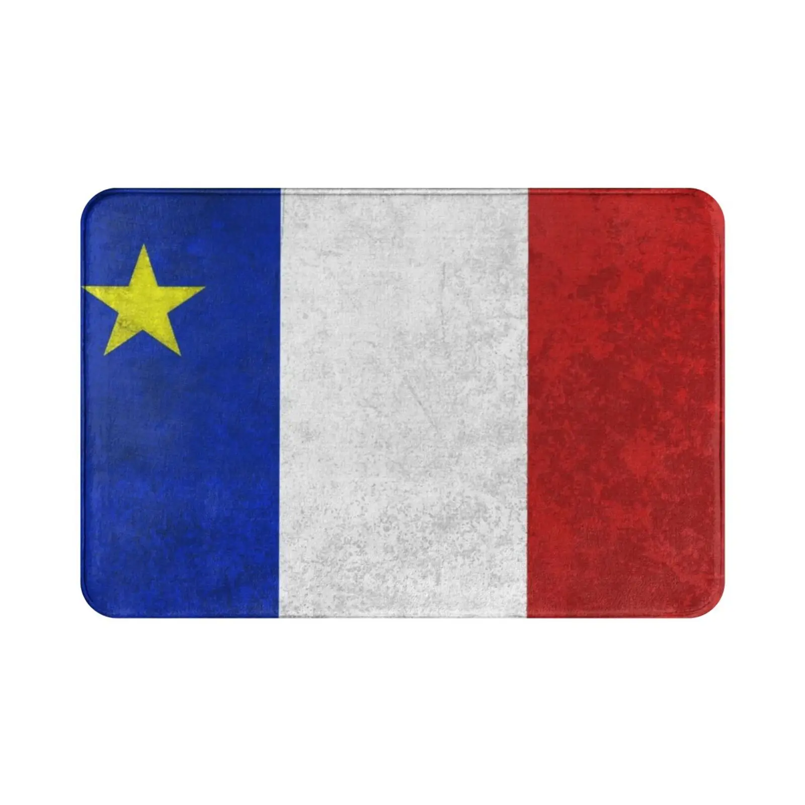 Bandera de Acadia desgastado Grunge alfombra cojín suave antideslizante Vive Lacadie bandera de Acadia bandera acadiense Drapeau