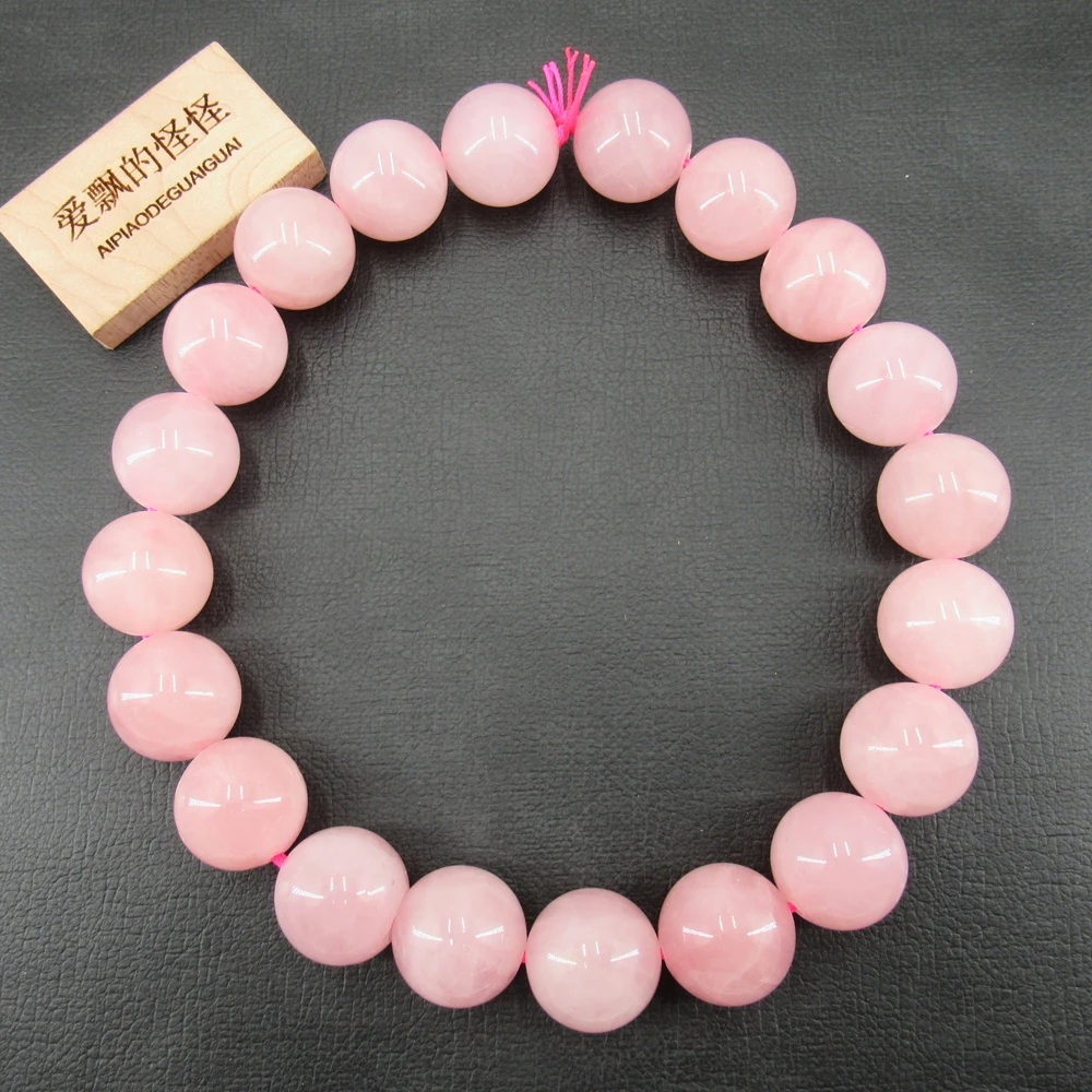 APDGG Natural Pink Rose Quartz 20mm Round Beads Semi Precious Gemstone 15.5\