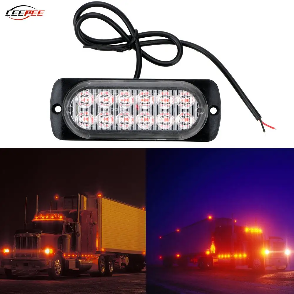 12V 18W LED Truck Clearance Position Warning Strobe Lights Trail Rear Tail Side Fog Lamp RGB Motorcycle 4x4 Auto Car Accessories