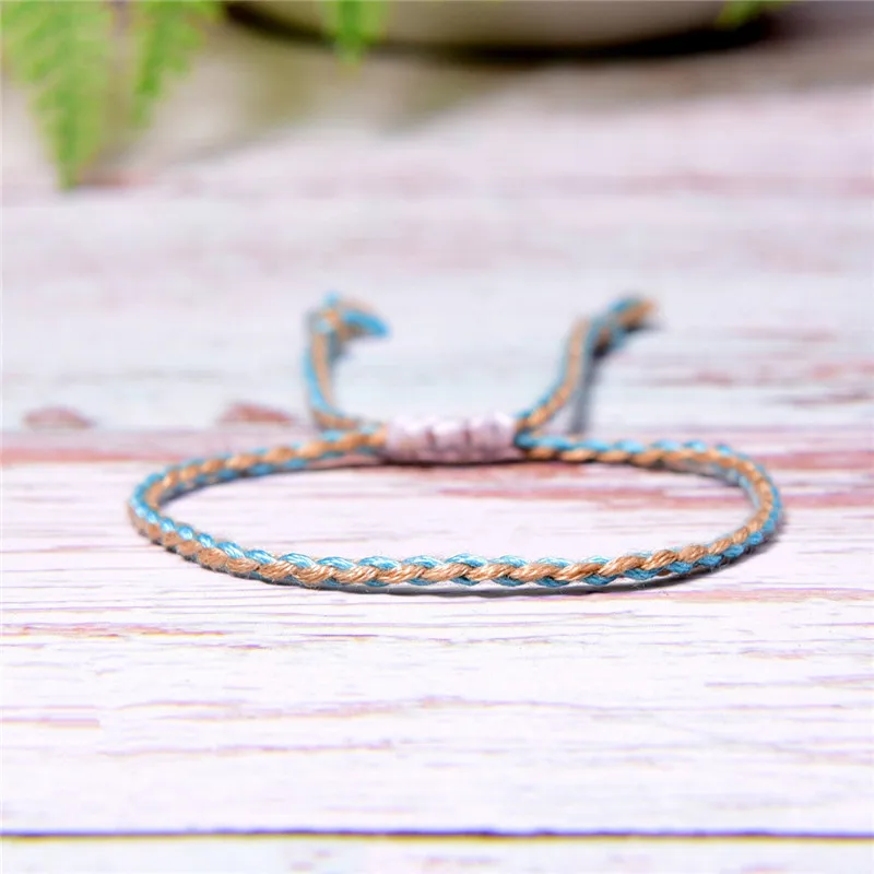 Tibetan Buddhist Handmade Color Cotton Rope Bracelet Lucky Friendship Thread Bracelets & Bangles For Women Men