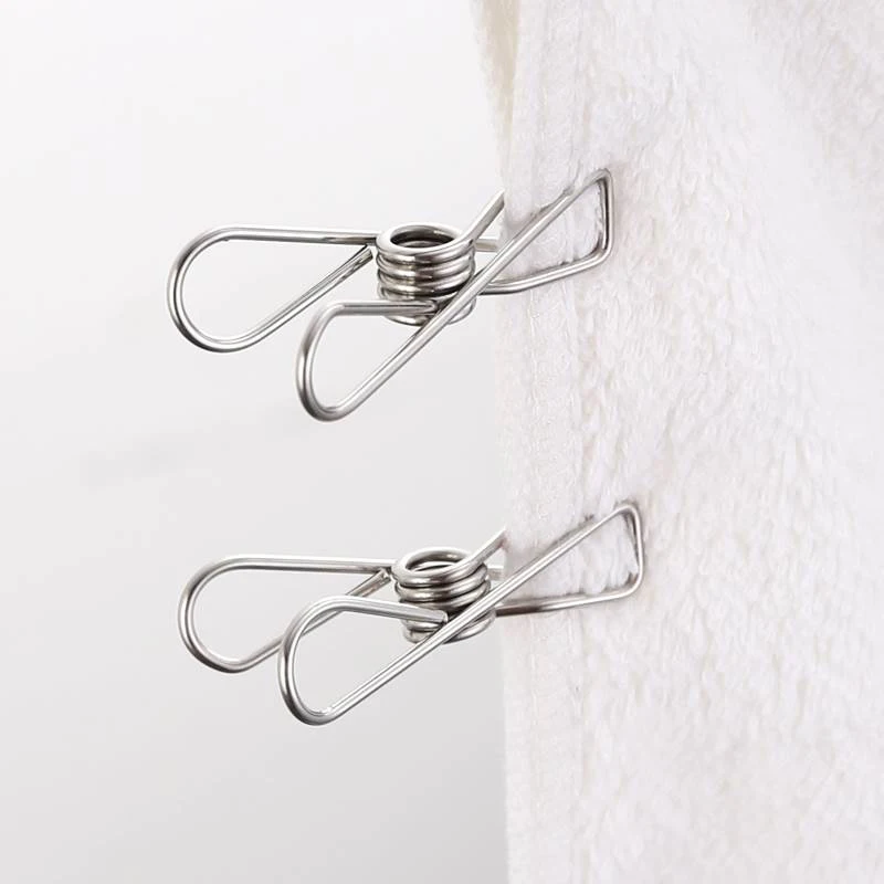 5pcs 5cm Stainless Steel Clips Clothes Pins Pegs Holders Clothing Clamps Sealing Clip Household Clothespin Hangers Sheet Set