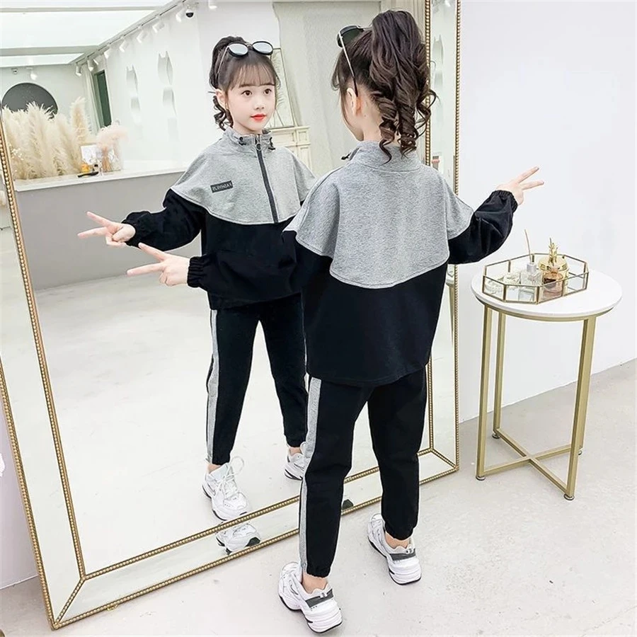 Girls Clothing Sets Teenage Autumn Tracksuit Kids Plus Size Sportswear Girls Suit Costume Sports Suits 6 8 10 12 Years Olds