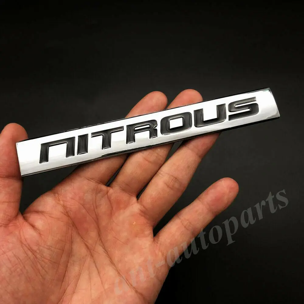 Metal Chrome Nitrous Car Auto Trunk Rear Emblem Badge Decals Sticker NOS Engine